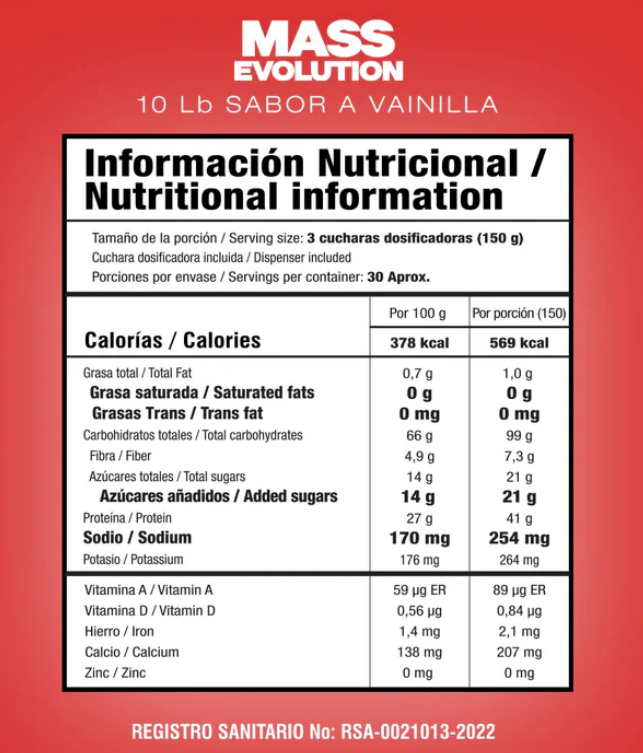 Mass Evolution 10 lb - Smart Nutrition | Ganador de Peso y Masa Muscular