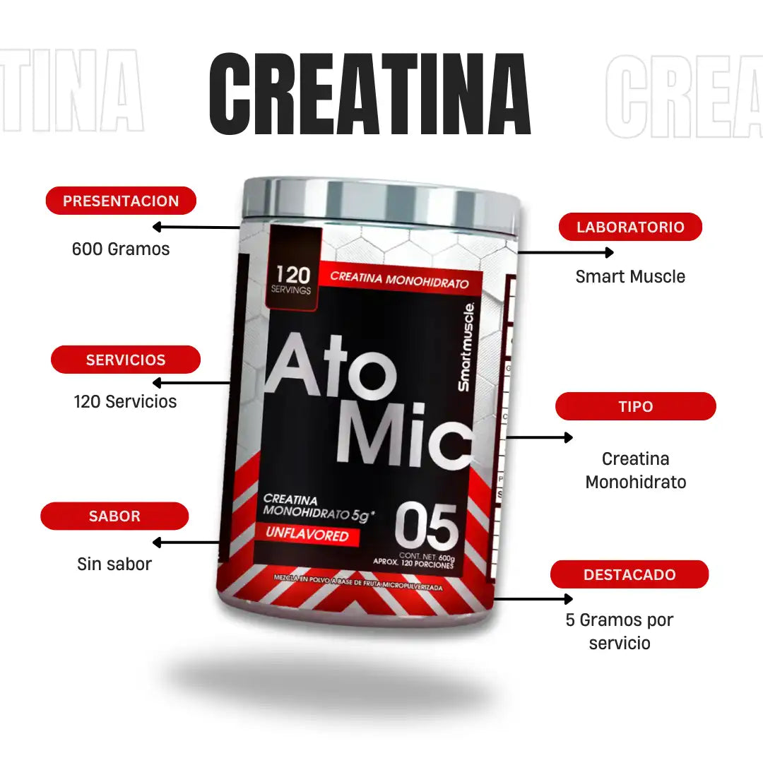 ATOMIC CREATINA – Creatina Monohidratada Creapure® para Máxima Potencia 💥🔥